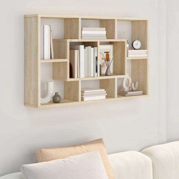 vidaXL Wall Shelf Sonoma Oak Engineered Wood Medium Wall Shelf