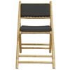 vidaXL Bistro Set Dark Grey, Bamboo Bamboo, Polyester Medium Foldable