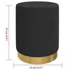 vidaXL Round Storage Hocker Black Velvet 12.2" x 14.6"