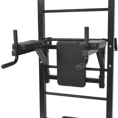 vidaXL Wall-mounted Multi-functional Fitness Power Tower Black