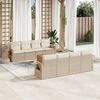 vidaXL Garden Sofa Set Beige PE Rattan Large Modular Garden Sofa Set