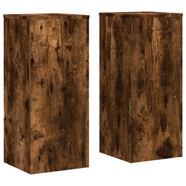 vidaXL Plant Stand Set of 2 Smoked oak Engineered wood Medium