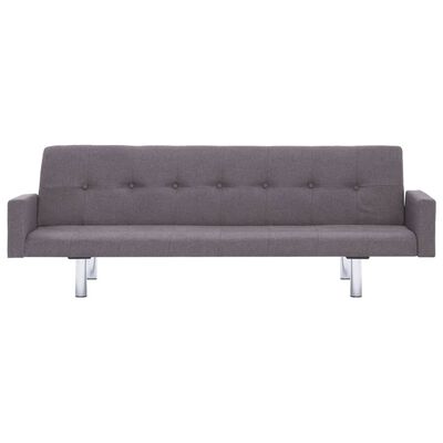 vidaXL Sofa Bed with Armrest Taupe Fabric