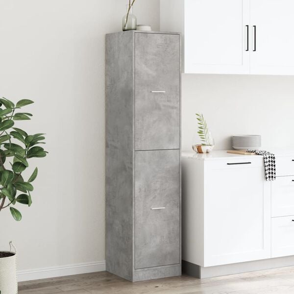 vidaXL Apothecary Cabinet Concrete gray Engineered wood Tall
