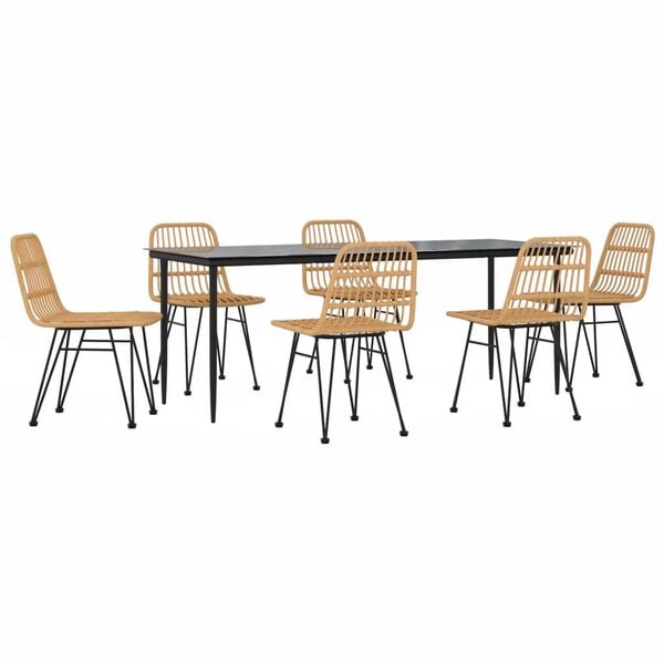 vidaXL Garden Dining Set Black