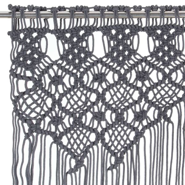 vidaXL Macrame Curtain Anthracite 55.1x94.5" Cotton