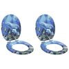 vidaXL WC Toilet Seats 2 pcs with Soft Close Lids MDF Dolphins Design (2x143930)