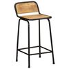 vidaXL Bar Stool Set of 4 Brown and Black Solid Rough Mango Wood and Iron