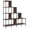 vidaXL Bookcase Brown Oak Engineered Wood and Metal Medium