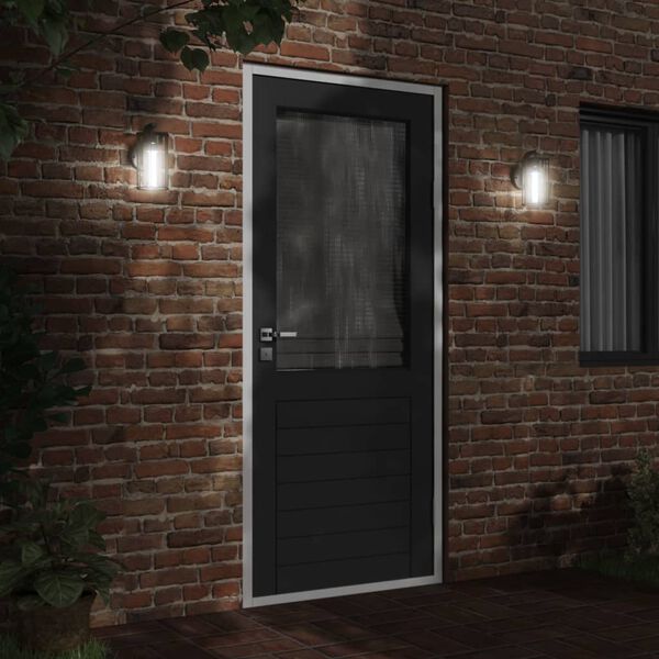 vidaXL Outdoor Wall Light Black Stainless steel, polycarbonate Medium