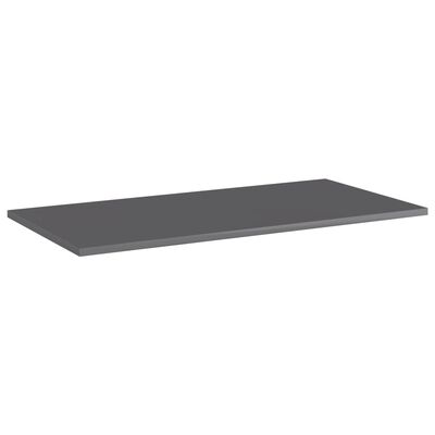 vidaXL Bookshelf Boards 4 pcs High Gloss Gray 31.5"x15.7"x0.6" Engineered Wood