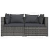 vidaXL Garden Lounge Set Gray PE rattan, powder-coated steel, plastic