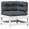 vidaXL 4 Piece Patio Lounge Set with Cushions White Solid Wood Pine