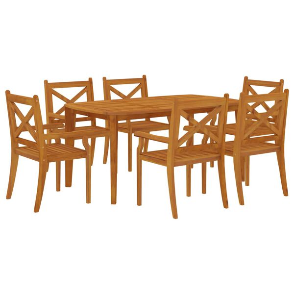 vidaXL Garden Dining Set Brown Solid Acacia wood Large Seats Many