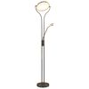 vidaXL Stand Lamp Silver Steel Tall Adjustable Armrests Stand Lamp