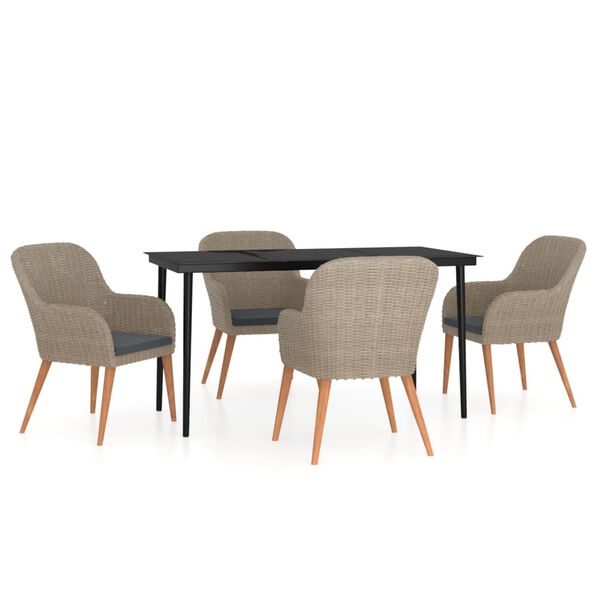 vidaXL Garden Dining Set Brown