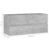 vidaXL Sink Cabinet Concrete Grey Engineered Wood 39.4 x 15.2 x 17.7 in