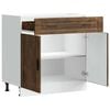vidaXL Kitchen Base Cabinet Smoked Oak Engineered Wood Standard
