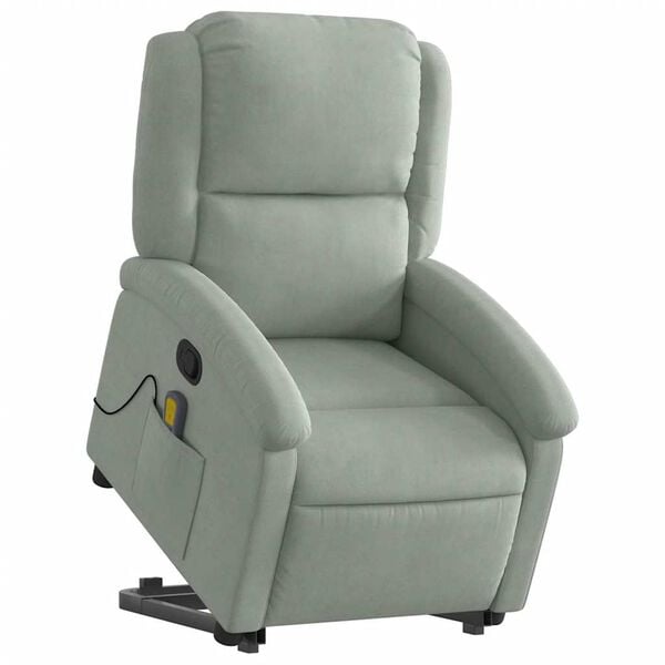 vidaXL Stand Up Massage Recliner Chair Light Gray