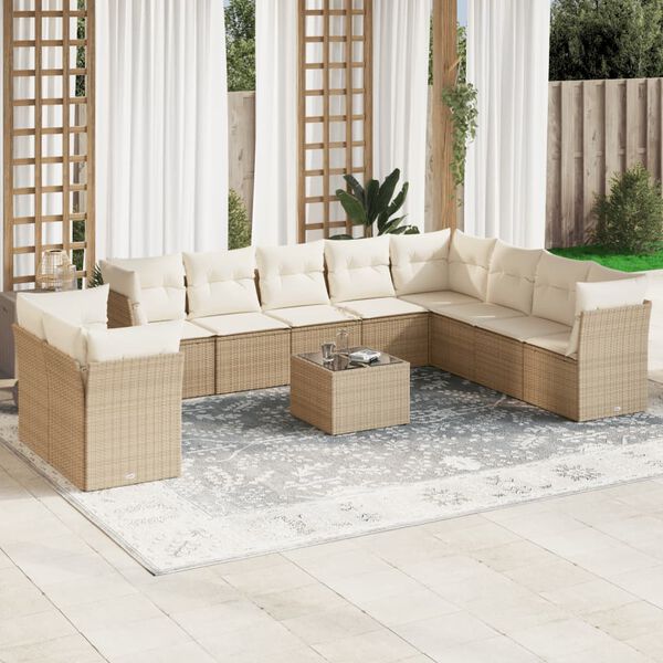 vidaXL Garden Sofa Set Beige