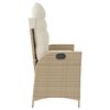 vidaXL Reclining Garden Bench Beige