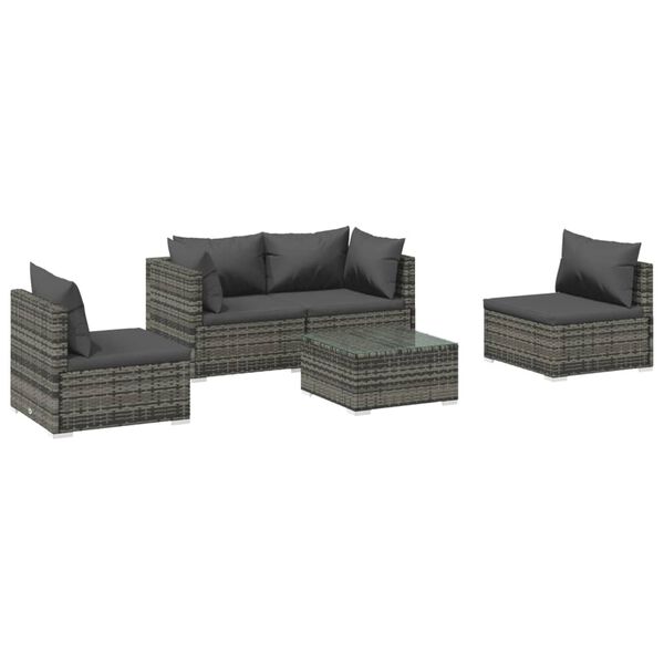 vidaXL Garden Lounge Set Grey