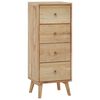 vidaXL Chest of Drawers Natural Teak Solid Teak Wood, Brass Medium