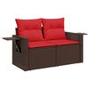 vidaXL 8 Piece Garden Sofa Set with Cushions Brown Poly Rattan