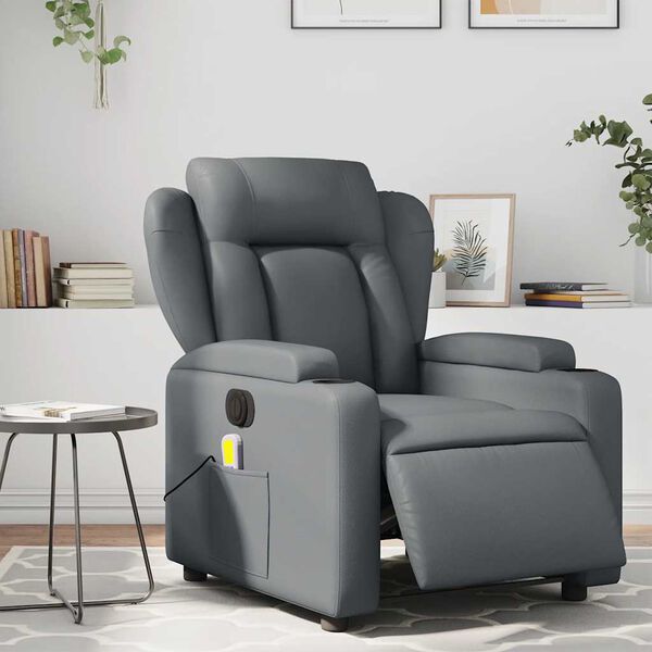 vidaXL Electric Massage Recliner Chair Grey