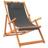 vidaXL Folding Beach Chair Set of 2 Grey Solid eucalyptus wood Medium