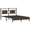 vidaXL Bed Frame without Mattress Brown Oak 55.1x78.7” Engineered Wood