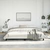 vidaXL Bed Frame White Faux leather, plywood, engineered wood King