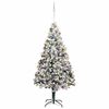 vidaXL Artificial Christmas Tree White 70.9" PVC and Steel and Plastic