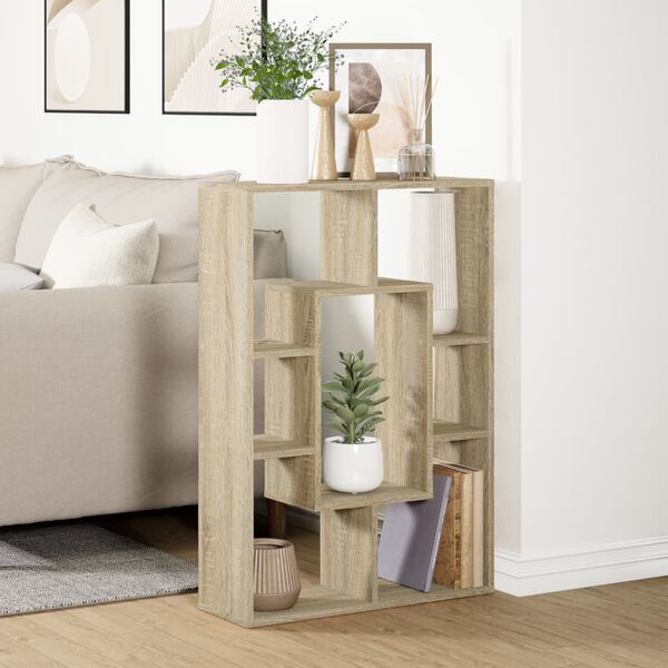 vidaXL Bookcase Sonoma oak Engineered wood Medium Bookcase Rectangular