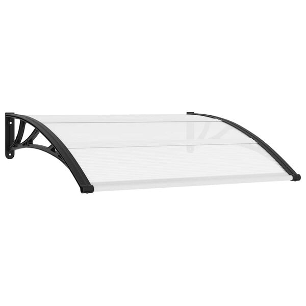 vidaXL Door Canopy Black and Transparent