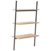 vidaXL Leaning Shelf Light Brown and Black Engineered Wood and Steel