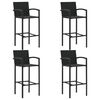 vidaXL Garden Bar Set Black Solid Acacia wood, PE Rattan Durable