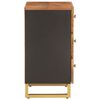 vidaXL Bedside Cabinet Brown and Black Solid Mango Wood, MDF, Iron Medium