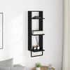 vidaXL Wall Shelf Black Oak 11.81 x 9.84 x 39.37 in Engineered Wood