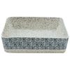 vidaXL Countertop Basin Grey and Blue Rectangular 18.1x14.0x5.1" Ceramic