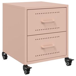 vidaXL Bedside Cabinet Pink Cold-rolled steel 14.2 x 15.4 x 17.1 in