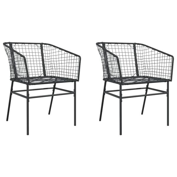 vidaXL Garden Chair Black PE Rattan, Powder-Coated Steel Durable