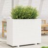 vidaXL Garden Planter White Solid pine wood Large Decorative Inlays