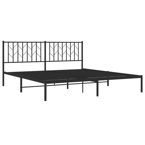 vidaXL Bed Frame Black Powder-Coated Steel Super King Bed Frame