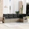 vidaXL Garden Sofa Set Light Grey PE Rattan, Powder-coated Steel, Polyester
