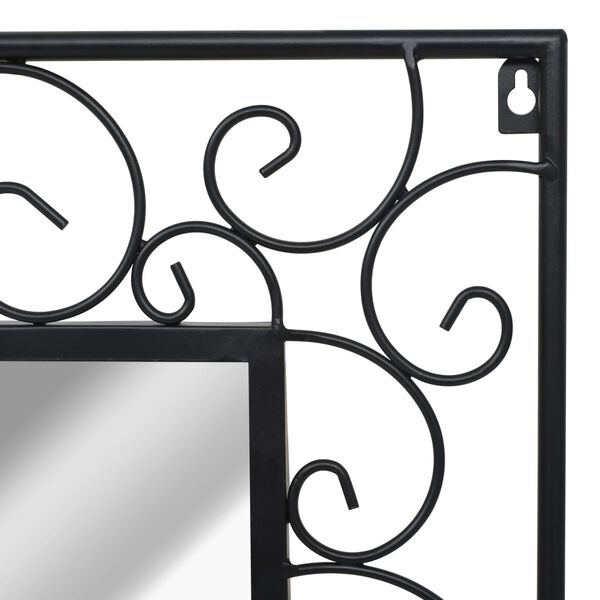 vidaXL Wall Mirror Rectangular 19.6"x31.4" Black