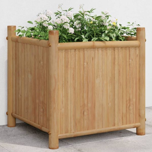 vidaXL Planter Natural Bamboo Bamboo 15.7 in x 15.7 in x 15.7 in