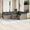 vidaXL Garden Sofa Set Light gray Poly Rattan Large Adjustable Feet