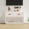 vidaXL TV Cabinet White Solid Pine Wood 35.4x15.7x23.6 in TV Cabinet