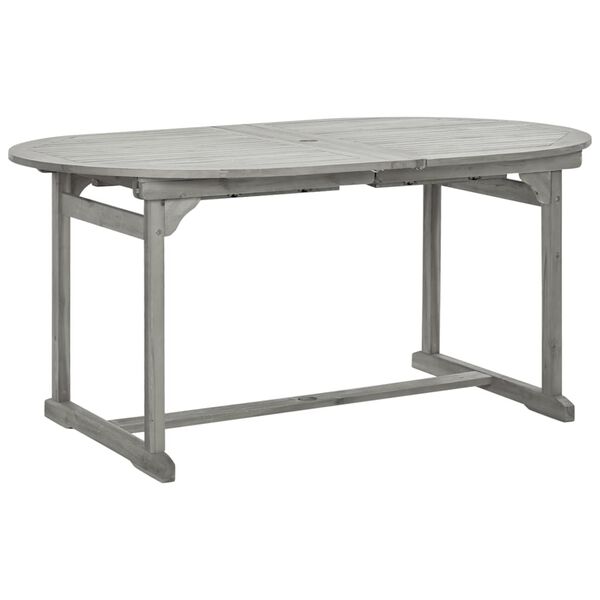 vidaXL Garden Table Grey with a grey wash finish Solid acacia wood